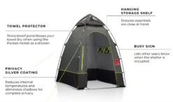 Pocket Rocket Shower / Toilet Tent - Charcoal/Black 13 Pocket Rocket Shower / Toilet Tent - Charcoal/Black -Trailblazer Camping 14167 4