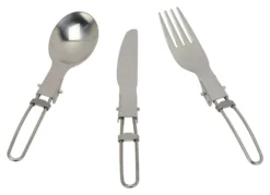 3 Piece SS Folding Cutlery Set - Silver