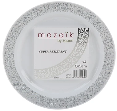 4 Pack Silver Plates 23cm 1 4 Pack Silver Plates 23cm