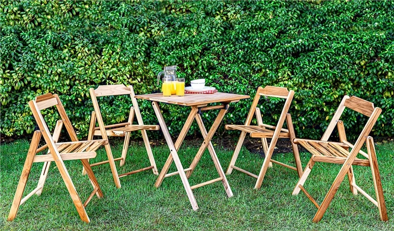 Tramontina Bistro Set 5 Piece Natural Wood 6 Tramontina Bistro Set 5 Piece Natural Wood - Image 6