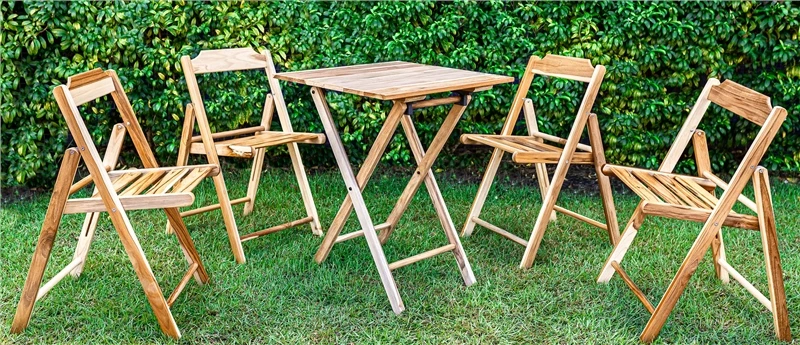 Tramontina Bistro Set 5 Piece Natural Wood 7 Tramontina Bistro Set 5 Piece Natural Wood - Image 7
