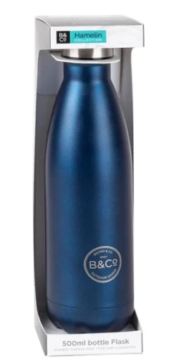 Hamelin 500ml Metallic Blue Bottle Flask