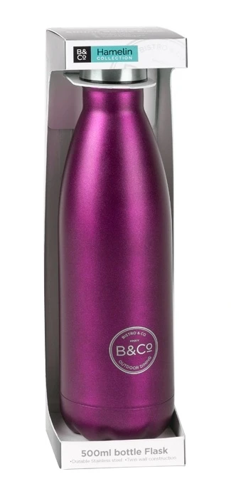 Hamelin 500ml Berry Metallic Bottle Flask 1 Hamelin 500ml Berry Metallic Bottle Flask