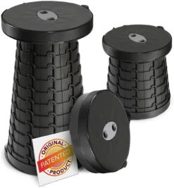 Adjustable Height Telescopic Stool - Colour: Black