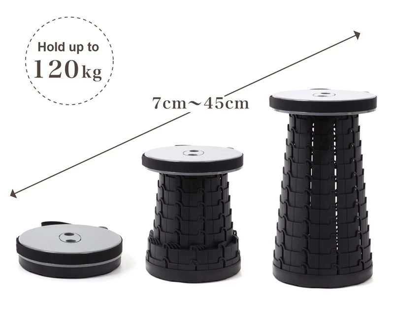 Adjustable Height Telescopic Stool - Colour: Black 9 Adjustable Height Telescopic Stool - Colour: Black - Image 9