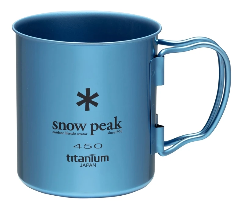 Snow Peak Titanium Single Wall 450 Mug - Blue 2 Snow Peak Titanium Single Wall 450 Mug - Blue - Image 2