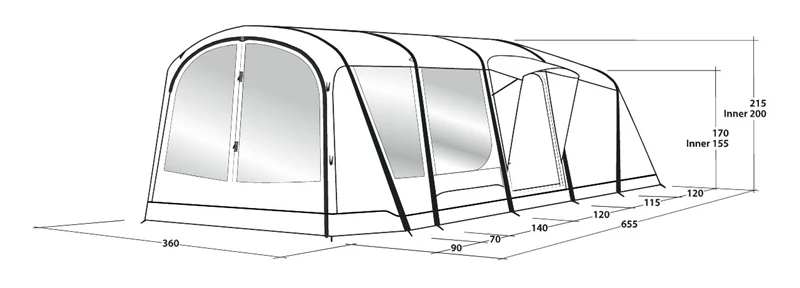 Outwell Sundale 5PA Air Tent 2023 3 Outwell Sundale 5PA Air Tent 2023 - Image 3