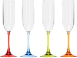 Acrylic Prosecco Flutes - Pack Of 4 / 190ml