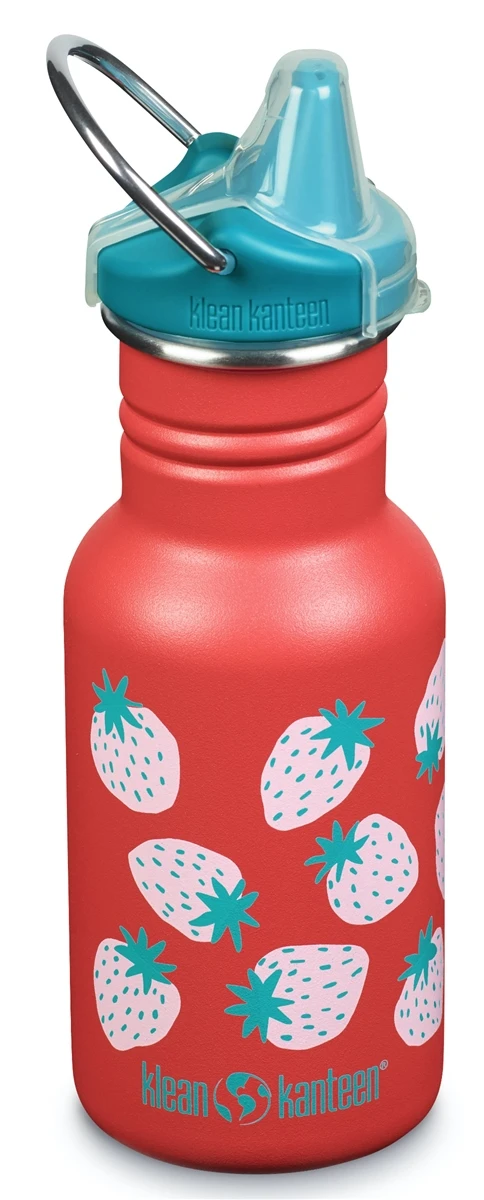 Klean Kanteen Kid Classic Sippy 355ml Coral Strawberries Bottle - Coral Strawberries 2 Klean Kanteen Kid Classic Sippy 355ml Coral Strawberries Bottle - Coral Strawberries - Image 2