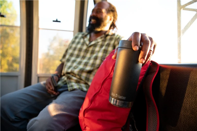 Klean Kanteen Insulated TKWide 12oz (355ml) Black Bottle - With Café Cap 7 Klean Kanteen Insulated TKWide 12oz (355ml) Black Bottle - With Café Cap - Image 7