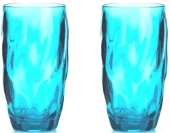Acrylic Aqua Tall Ice Tumblers - Pack Of 2