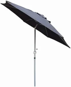 2m Aluminium Tilting Parasol With Crank - Black